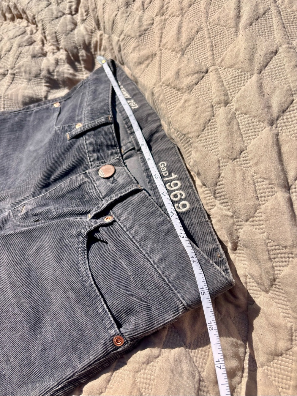 Gap 1969 Always Skinny Flint Gray Corduroy Pants Size 26/2 - Picture 5 of 9